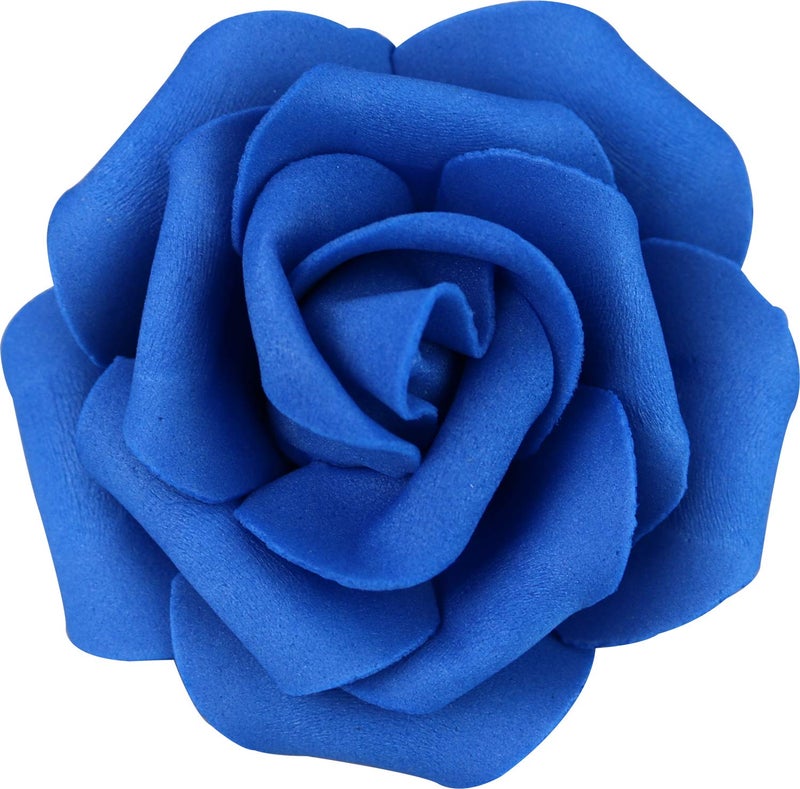 Lightingsky 3 x 1.6 x 3 inches 100pcs DIY Real Touch 3D Artificial Foam Rose Head Without Stem for Wedding Party Home Decoration (Deep Blue) - Image 5